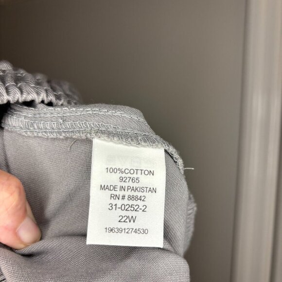 WOMAN WITHIN NEW Pull On Pant Womens 22W Gray Elastic Waist Stretch - Picture 7 of 8